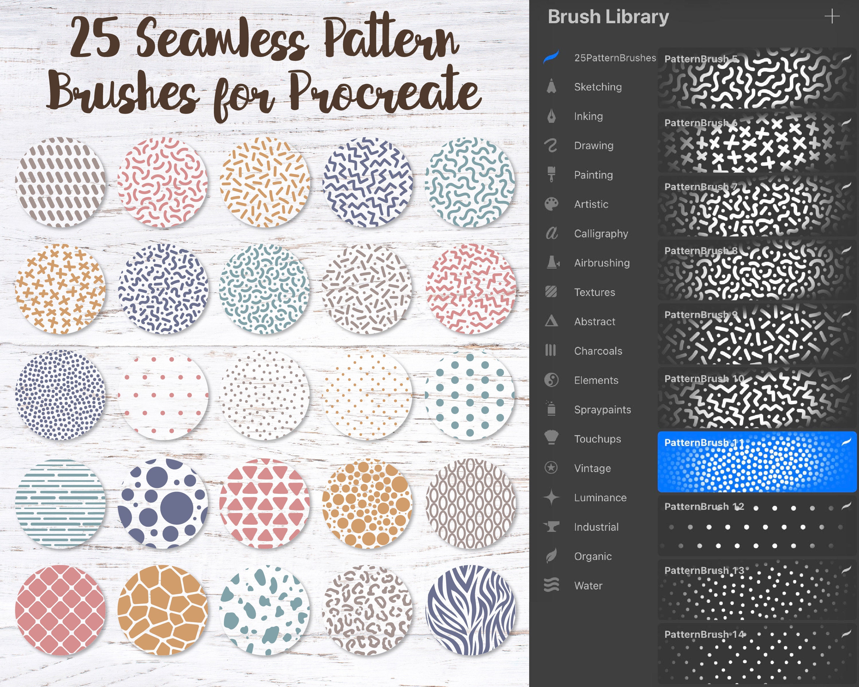 Procreate Pattern Brushes Boho Procreate brushes Texture Etsy
