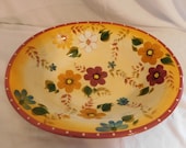 D Oneida Kitchen Hand Painted Sunset Bouquet Oval Pasta Serving Bowl Vibrant Bold Eye Catching