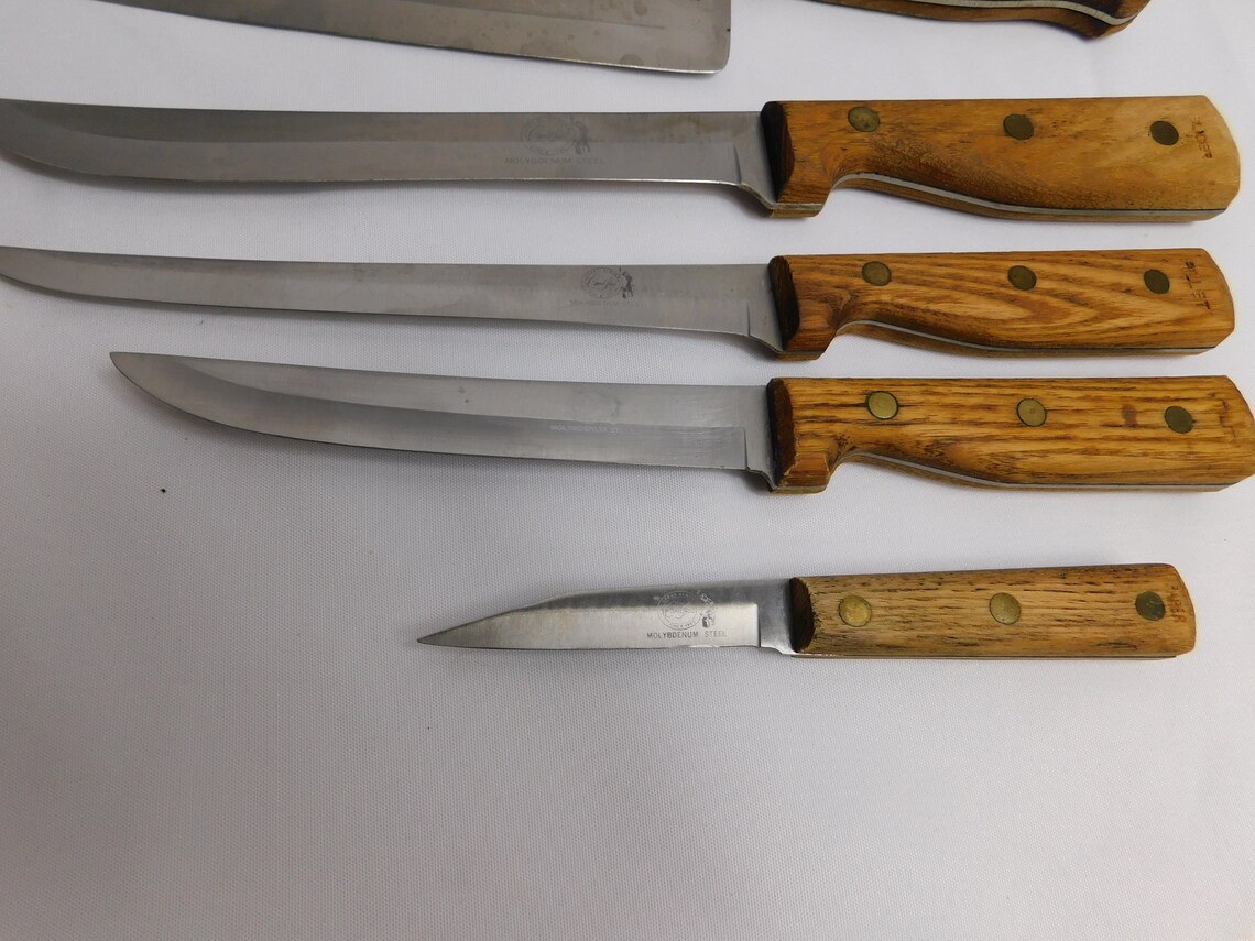 Vintage Carvel Hall Steak Knife Set of 7 Stainless Steel Knives Made in