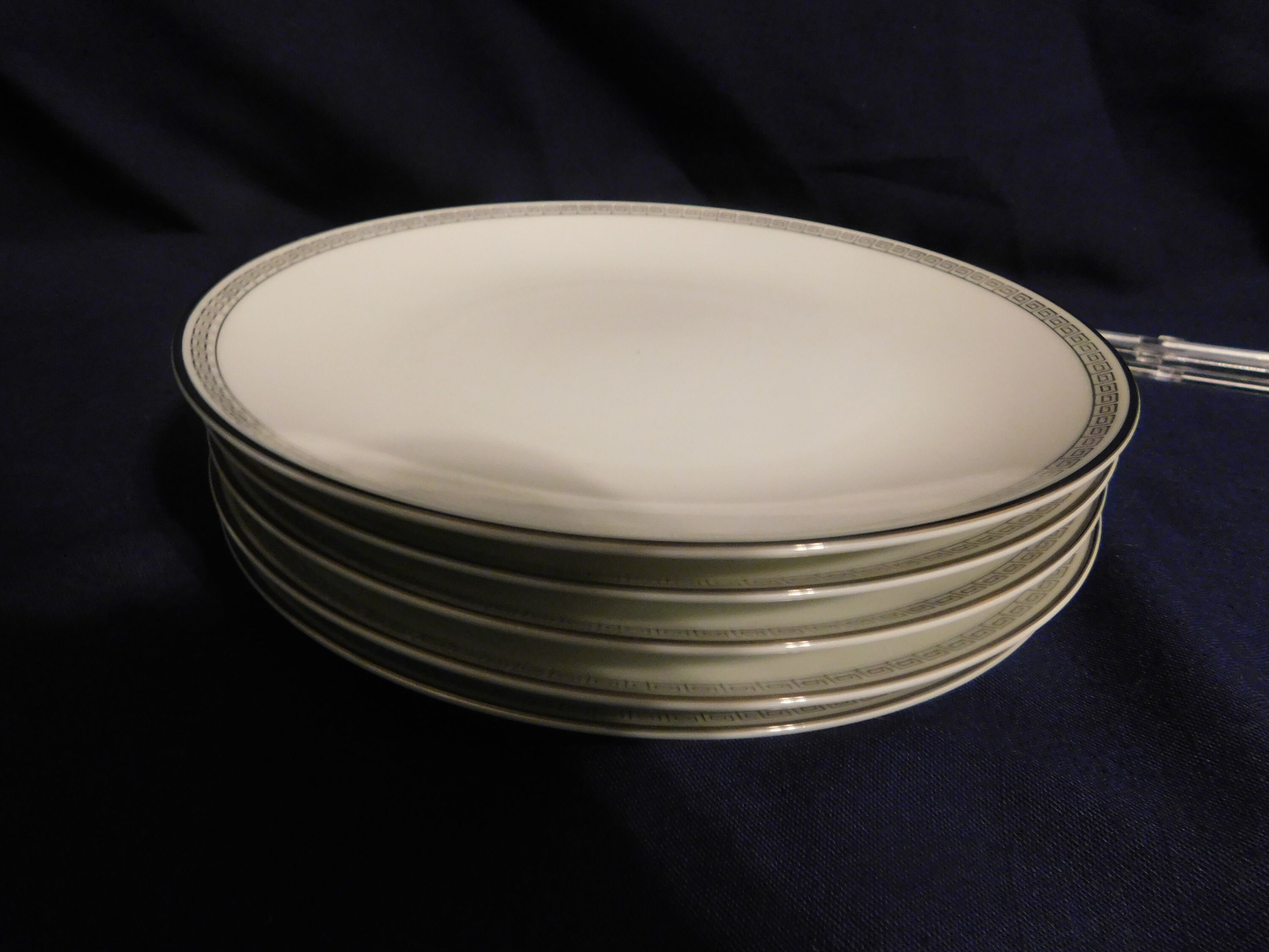 J2 Noritake Fine China Silver Key w/ Greek Key Border Salad Etsy