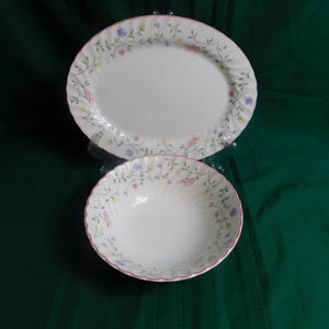i6 - Johnson Brothers England Summer Chintz 12&quot; Platter and 8&quot; Vegetable Bowl
