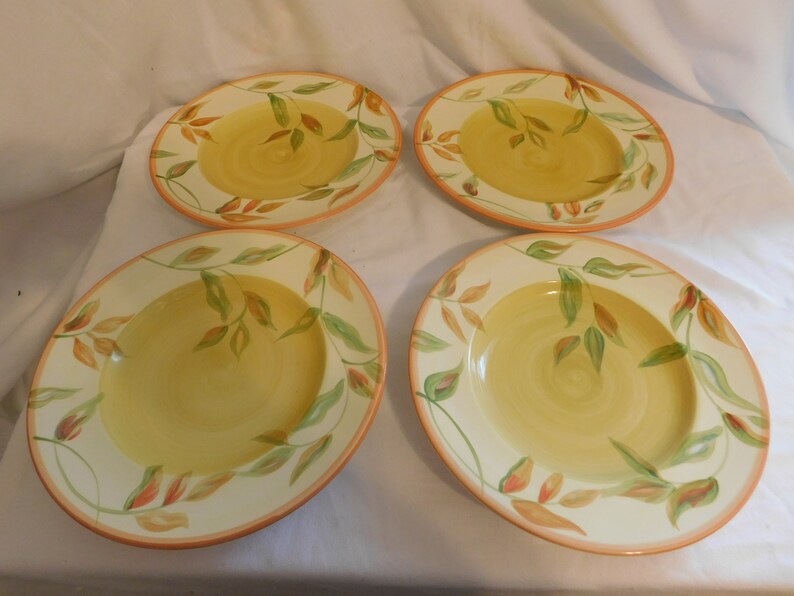 D The Cellar made for Macy/'s Department Store Dinner Plates Lot of 4 Summer Fun and Bright