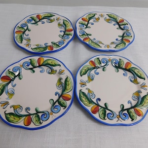 C7 - Fitz & Floyd Ricamo Bread / Dessert / Party Plates Lot of 4 -B