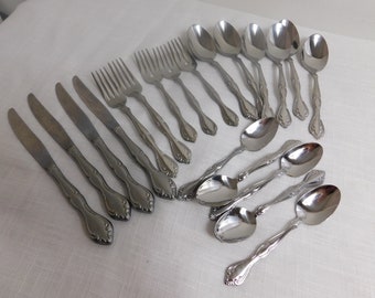 5 piece Place Setting Oneida Community CANTATA Stainless Flatware Vintage 