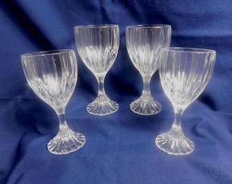 Gorgeous Set of Six Mikasa "park Lane" Water Goblets/large Wine Glasses  Crystal Stemware Hand Blown Glass Ridges Textured Stem - Etsy