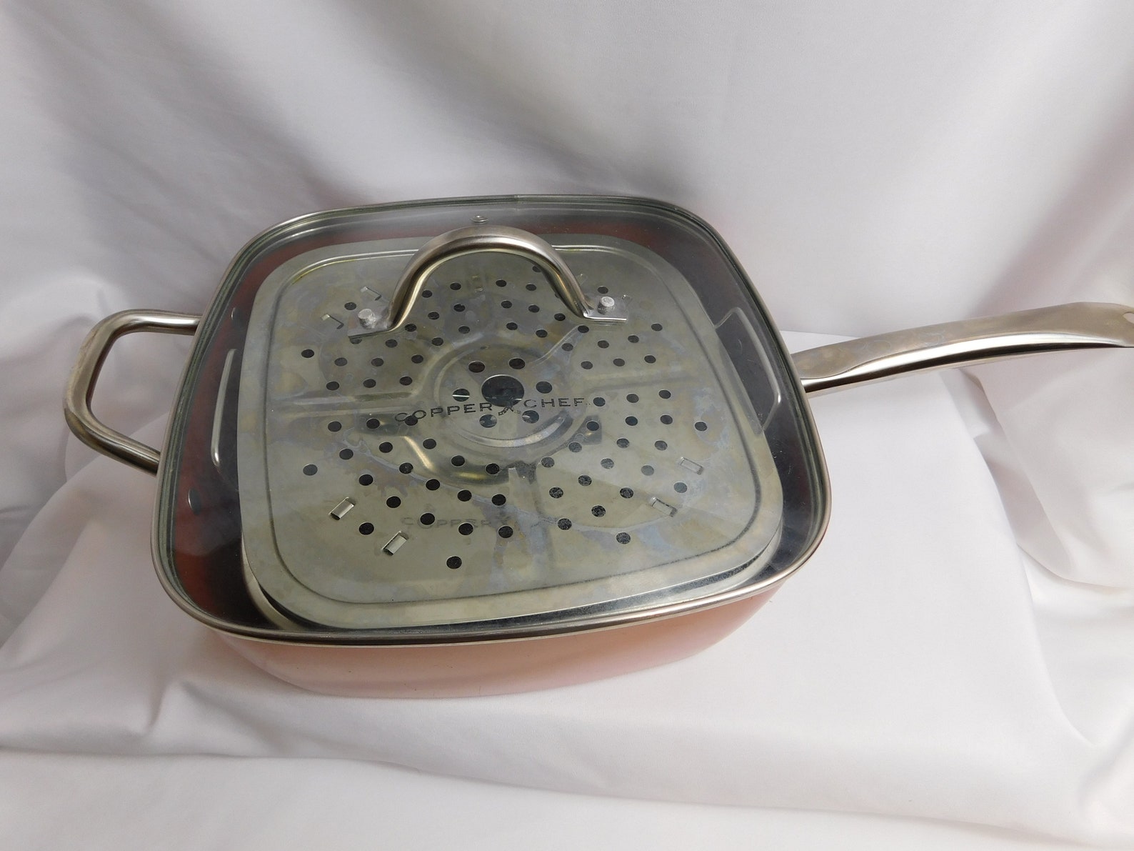 D3 Copper Chef 11 Saucepan Deep w/ Deep Fryer Steamer Etsy