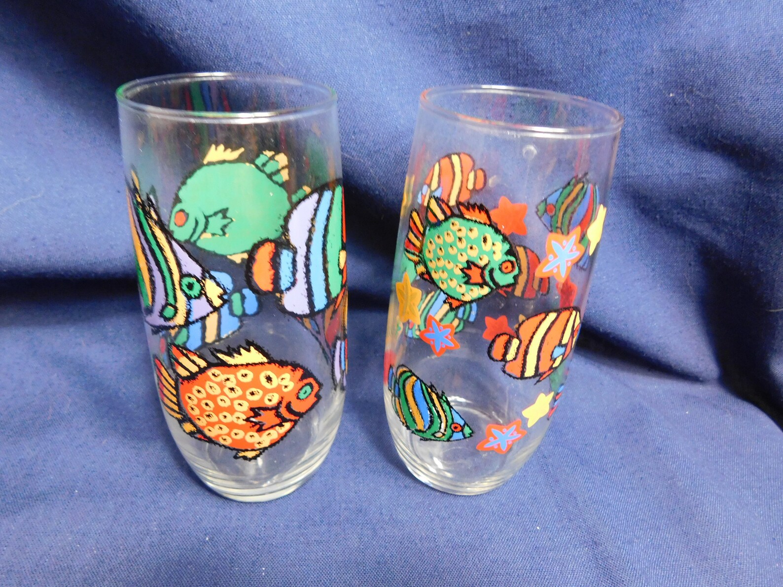 A3 Libbey Glass USA Tropical Fish Tumblers Starfish Lot of Etsy