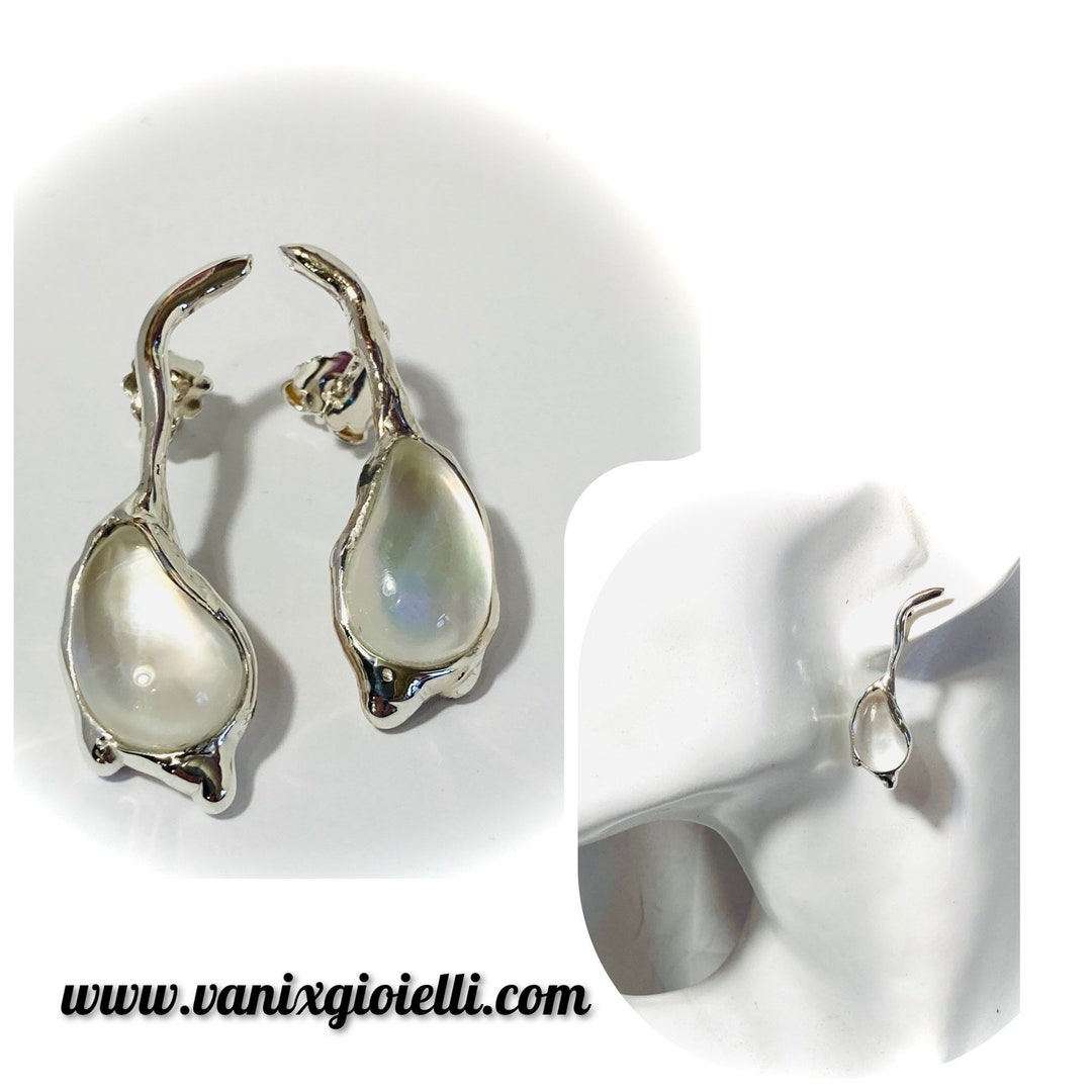 Orecchini Pendenti In Argento 925 Con Cristallo A Pera 16mm - Lunghezza 42mm, Ipoallergenici, Regalo Per Lei
