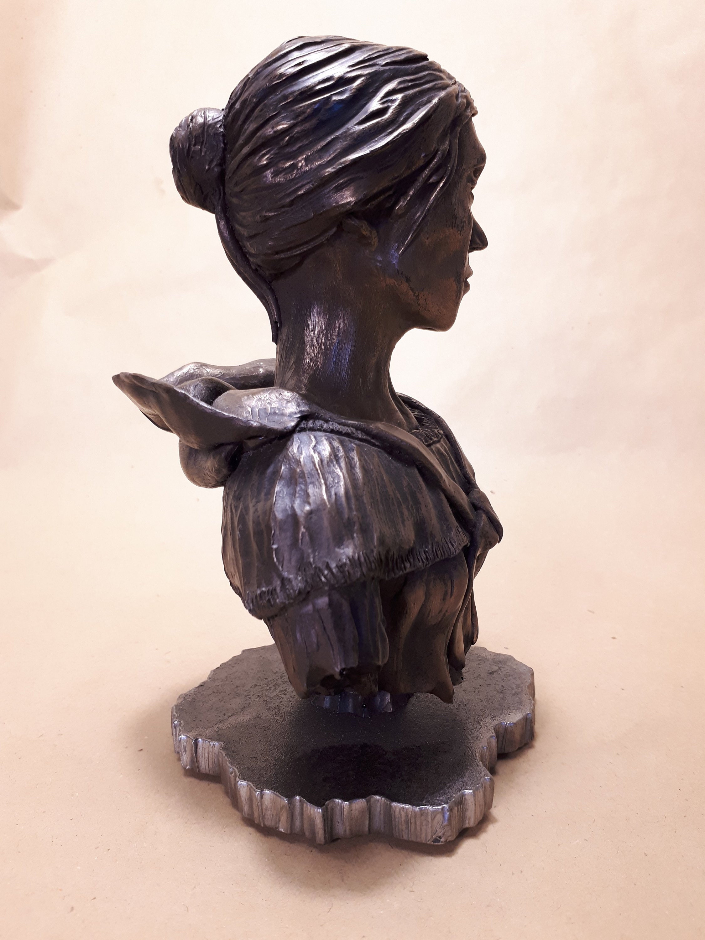Resin bust Lady bronze wrought iron Lady bust bronze resin Etsy
