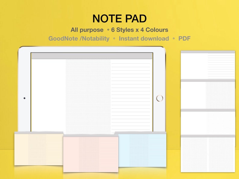 Digital Notepad Notepad Memo Pad Goodnotes/ Notability PDF Etsy