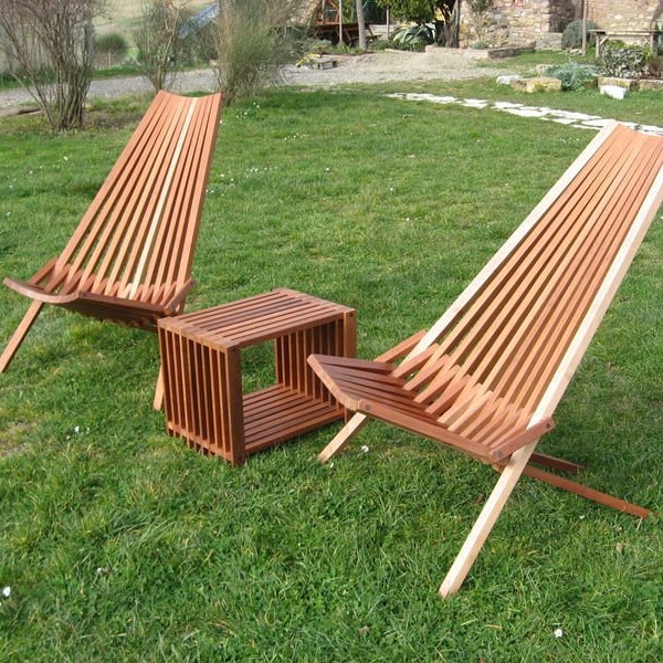 Plans de chaise pliante Kentucky Stick, meubles de patio d'extérieur, plans de chaise de jardin