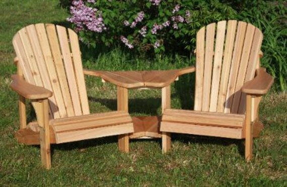 Double Adirondack Chair with build in table digital format | Etsy