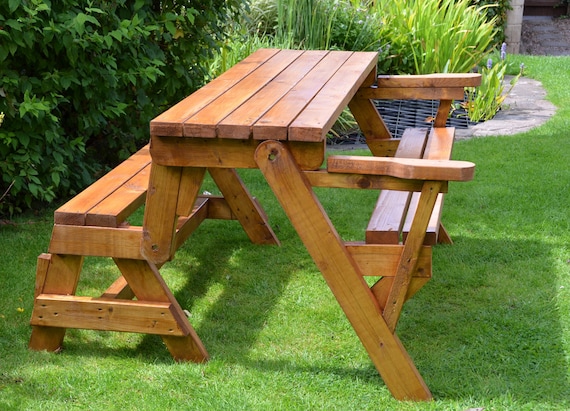 Folding Picnic Table Bench Plans Patio Furniture Etsy