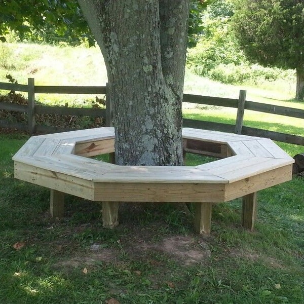 Octagon Tree Bench Plans (digital format) outdoor furniture Plans octagonal