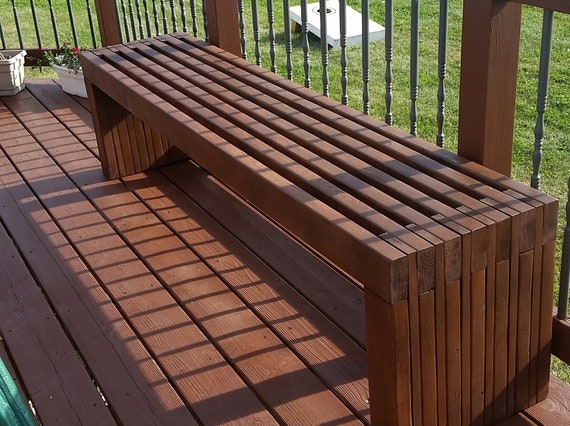 Simple Bench Plans Outdoor Furniture Diy 2x4 Lumber Patio Etsy