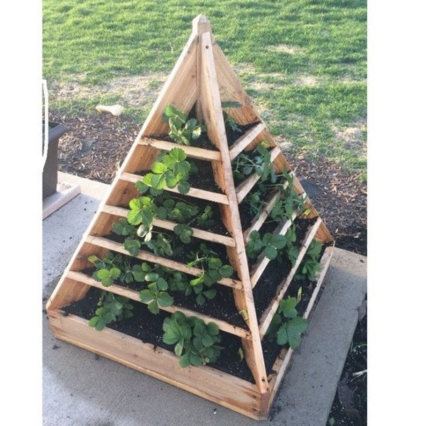 Plans de jardinière pyramidale aux fraises, plans de jardinière en tour (format numérique)