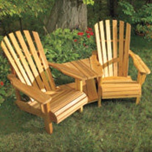 Double Adirondack Chair with build-in table (digital format)