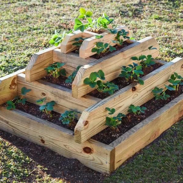 Strawberry Pyramid Planter Plans DIY garden