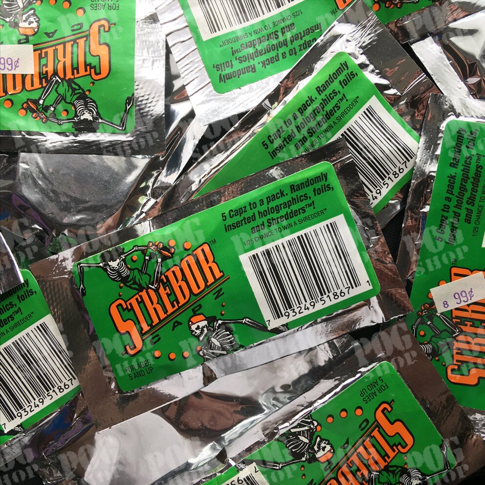 Strebor POGS 1994 Sealed Foil Pack USA CAPZ - Super Ultra Rare - 5 Capz Par Pack