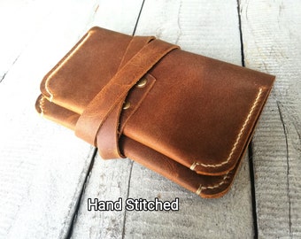 Crazy Horse Tobacco Pouch, Rustic Tabaktasche, Personalized Gift