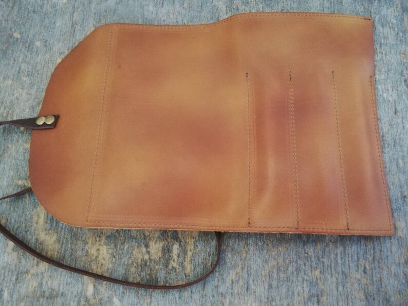 Leather Pencil Roll Organizer Passport Wallet Leather Pencil Roll Case Personalized Holder Brown Distressed Roll Pen Anniversary Artist Gift