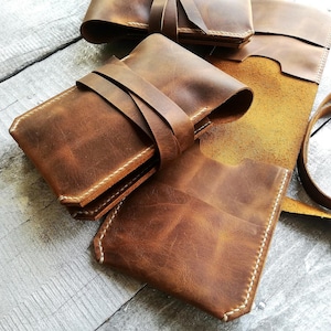 Pijpenrol zakformaat pijpentas Compact formaat leren pijpenkoker op rol tabakspijp cadeau vader pijptabak etui Gepersonaliseerd met de hand gestikt