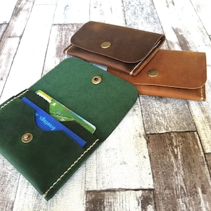 Card Case Leather Business Card Holder Personalized Card Wallet Money Wallet Dad Gift Hand stitched