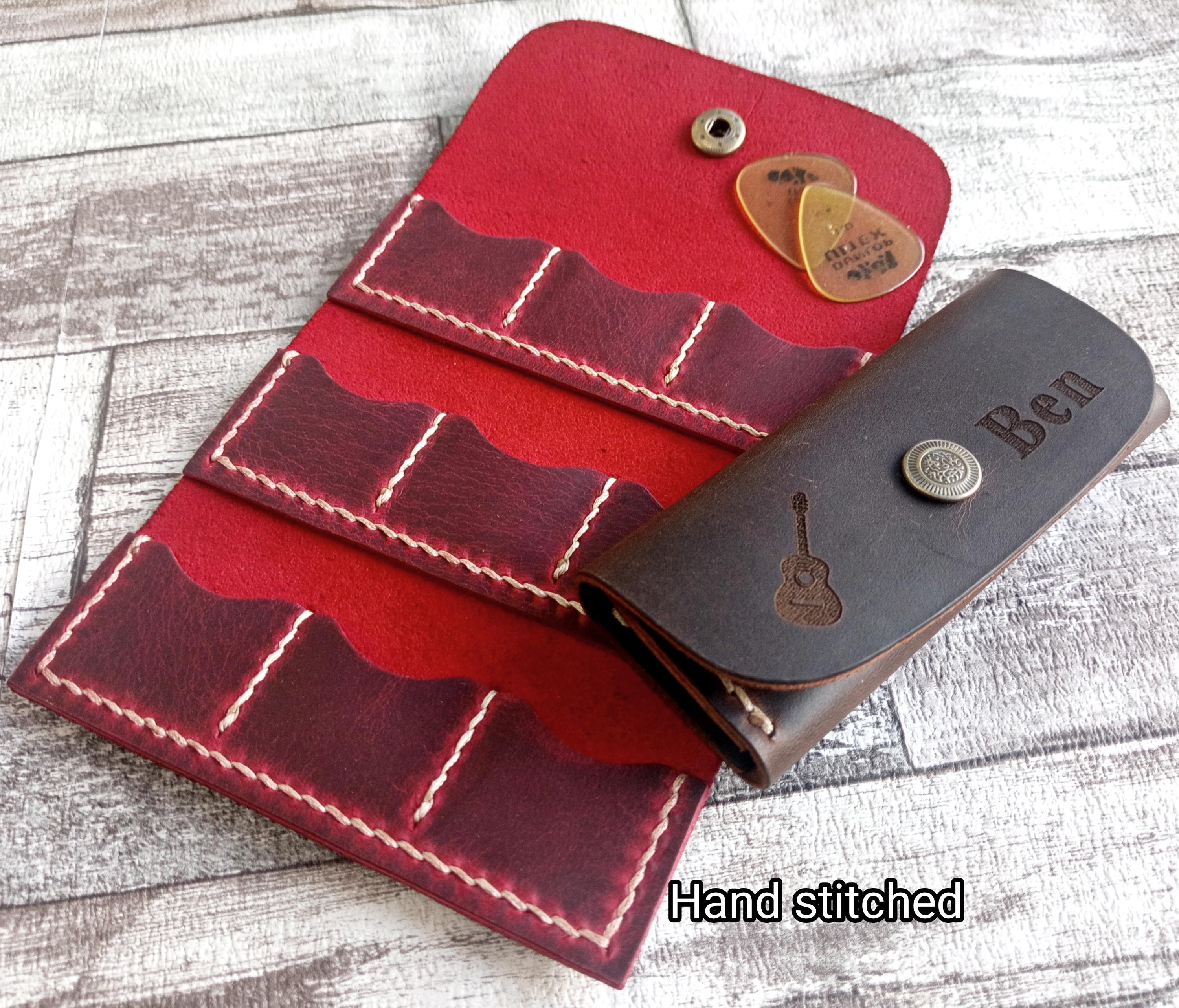 Personalized Leather Guitar Pick Holder