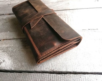 Roll Up Pencil Case Tool Roll Personalized Roll Organizer Leather Pencil Roll Case Antique Effect Pencil Holder Artist Roll Custom Gift