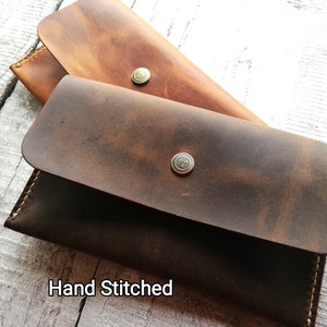 Estuche para tabaco personalizado, bolsa para tabaco, billetera para tabaco de cuero desgastado, monedero para tabaco hecho a mano, cosido a mano, regalo de aniversario