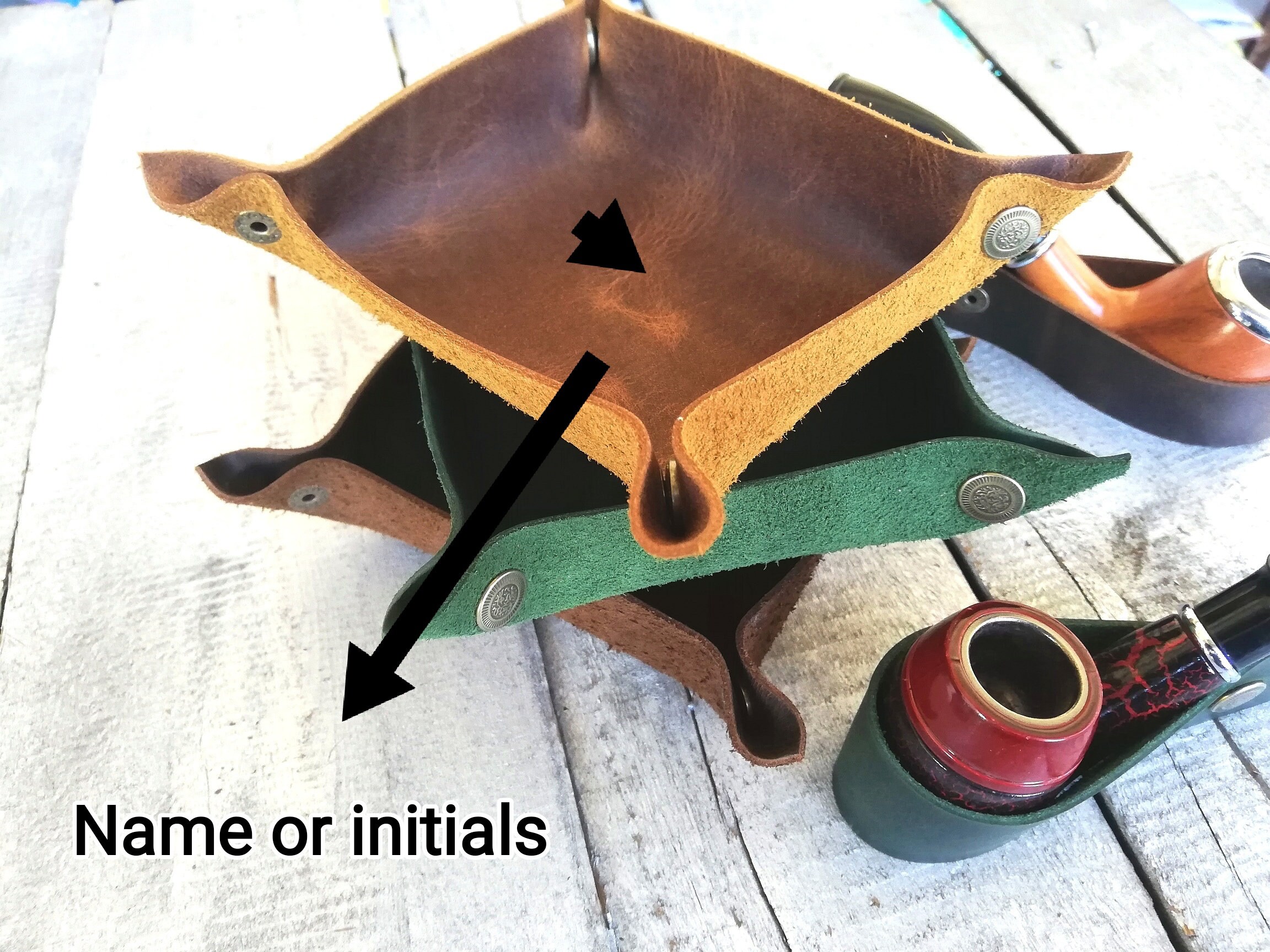 leather pipe tobacco tray Leather Tobacco Tray, Personalized Valet Tray, Distressed Leather, Gift for  Pipe Smokers, Handmade Tobacco Tray
