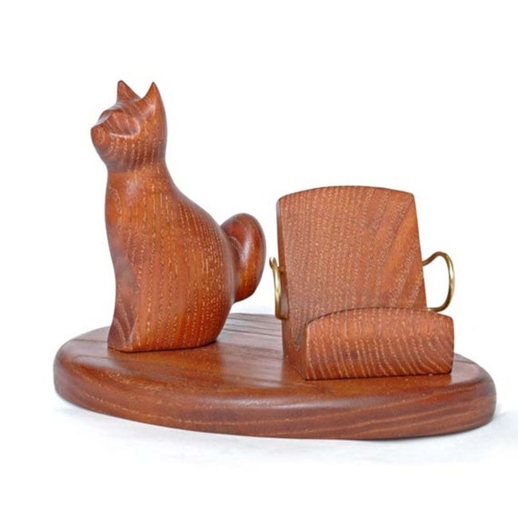 Wooden Cell Phone Holder Desk Accessory Stand Office Set