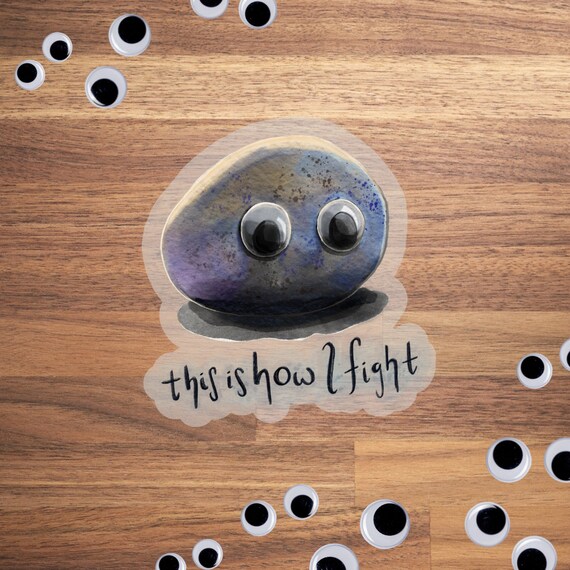 Everything Everywhere All at Once Sticker Googly Eyes Rock Etsy