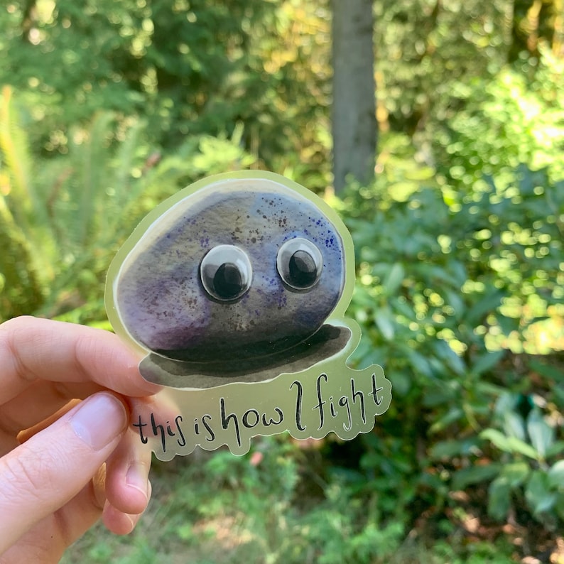 Everything Everywhere All at Once Sticker Googly Eyes Rock Etsy