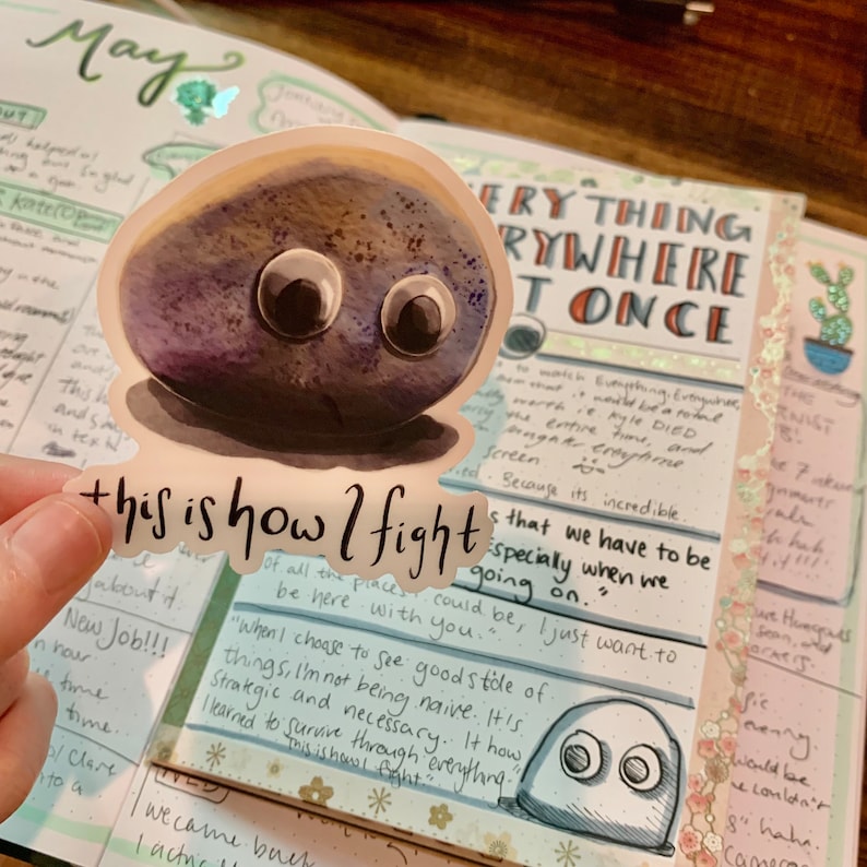 Everything Everywhere All at Once Sticker Googly Eyes Rock Etsy