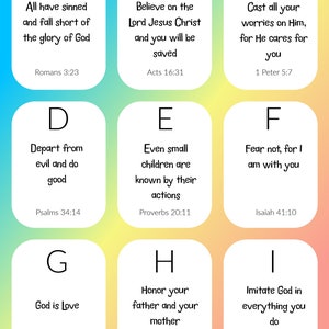Download Kids ABC Bible Verses to Memorize A-Z included