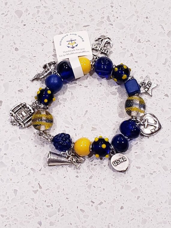 Navy charm bracelet deals