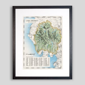 Lake District Map // Framed Giclée Print of Lake District National Park, Cumbria