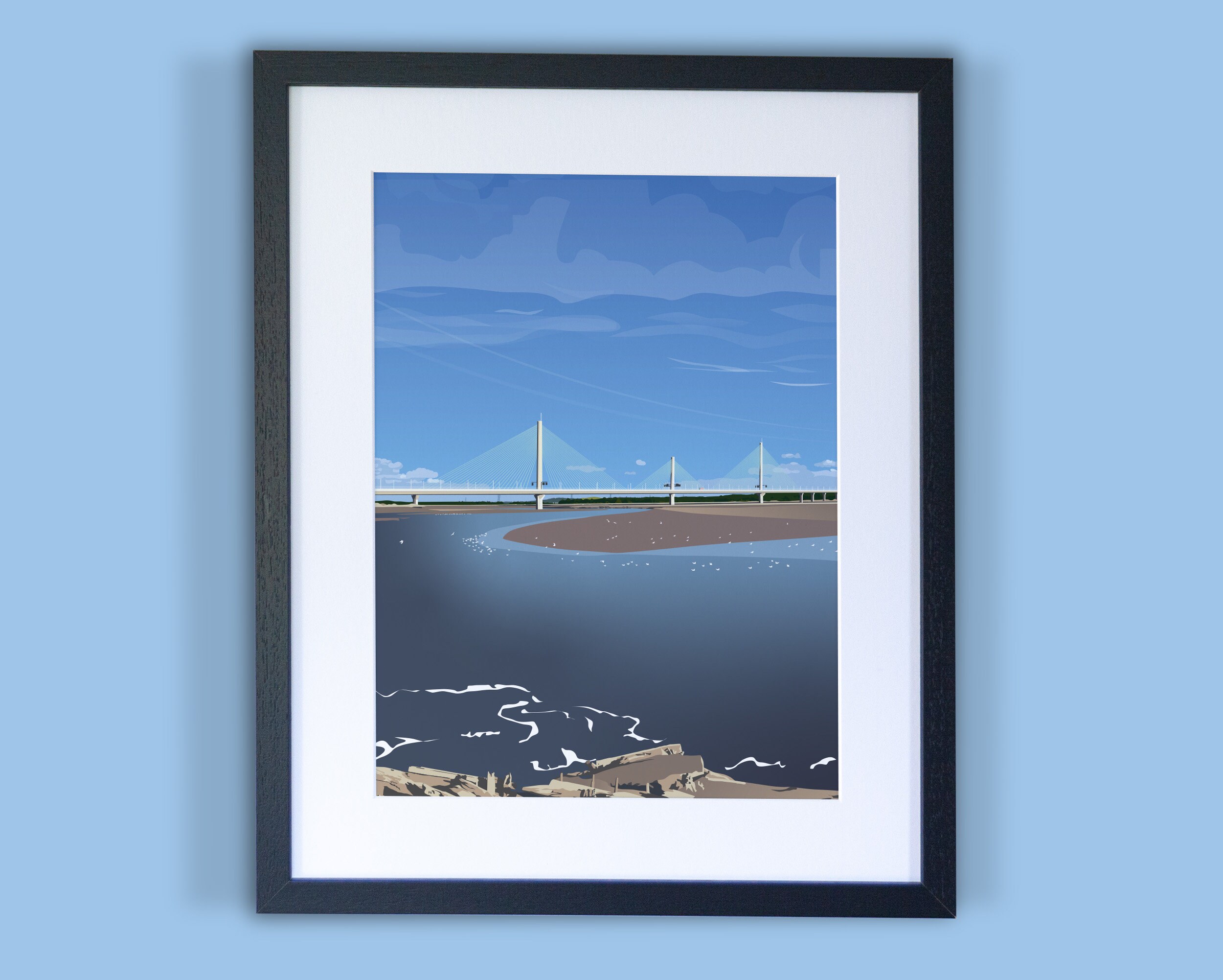 Mersey Gateway Bridge - Liverpool & Widnes to Runcorn Mersey Bridge Poster art print