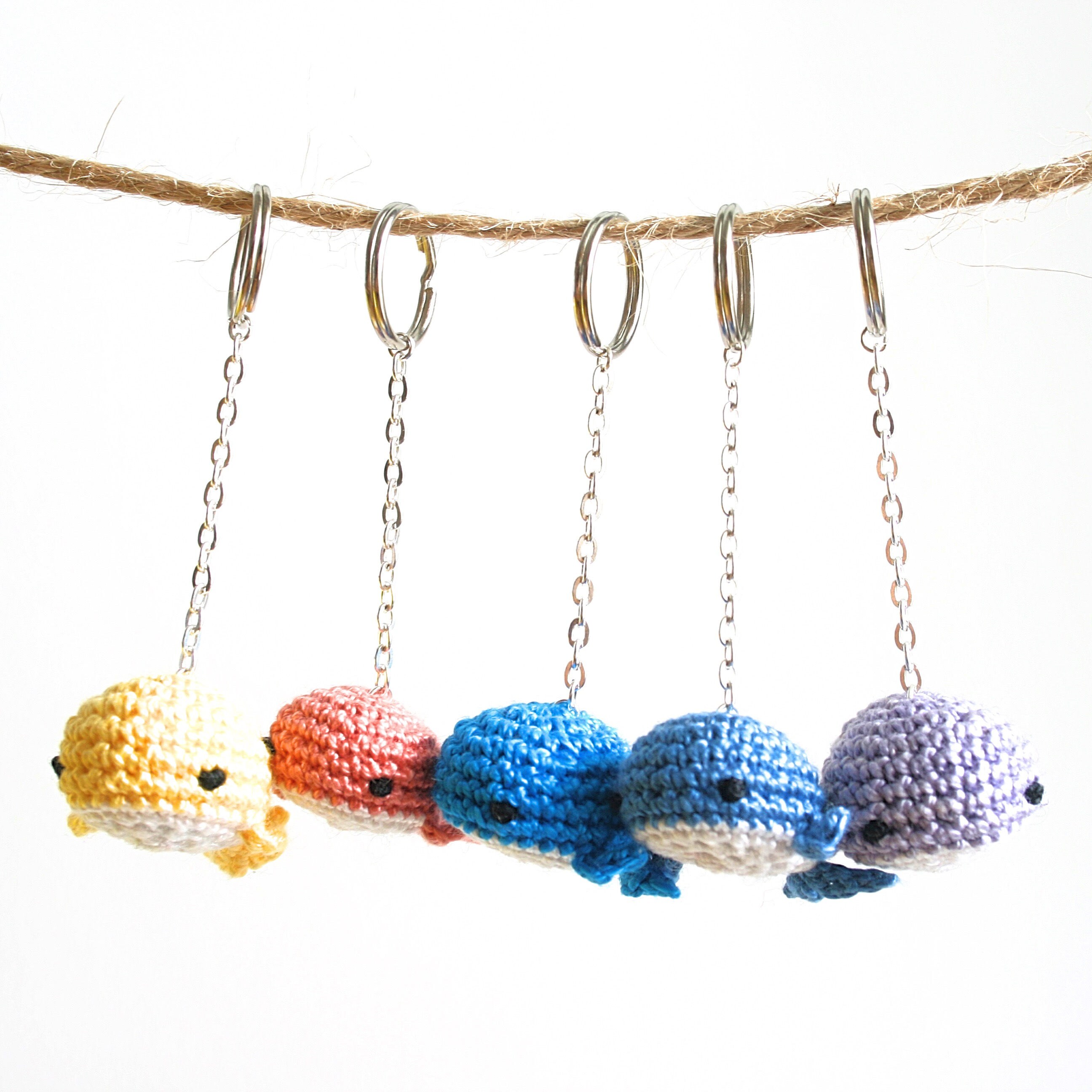 Cute Whale Keychain. Crochet Keychains. Amigurumi Keychains. Etsy