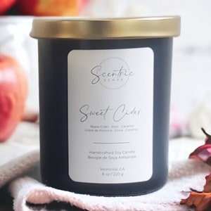 Fall Candle, Sweet Cider, Soy Wax Candle, Apple Cider Candle, Apple Pear Fragrances, Handmade Scented Candle, Decorative Candle, Candle Gift