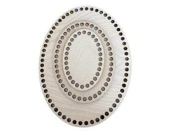 Bases ovaladas de madera para cestas de Pascua tejidas a crochet