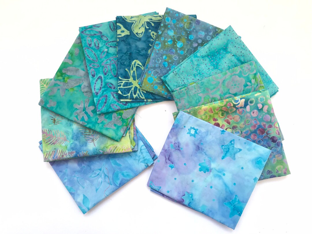 Cotton Batik Pre Cut Fabric Bundles - Fat Quarter - Brown to Beige