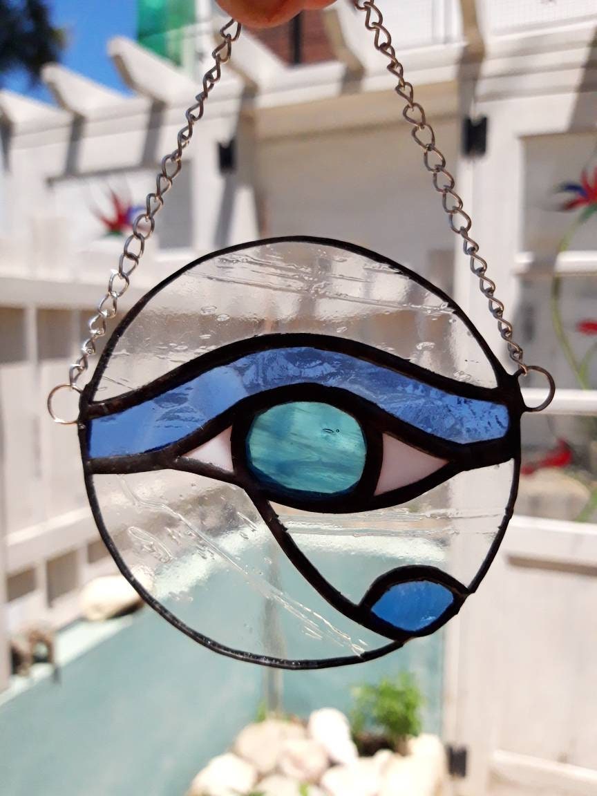 Evil Eye Stained Glass Suncatcher Glass Eye Wall Hanging Etsy