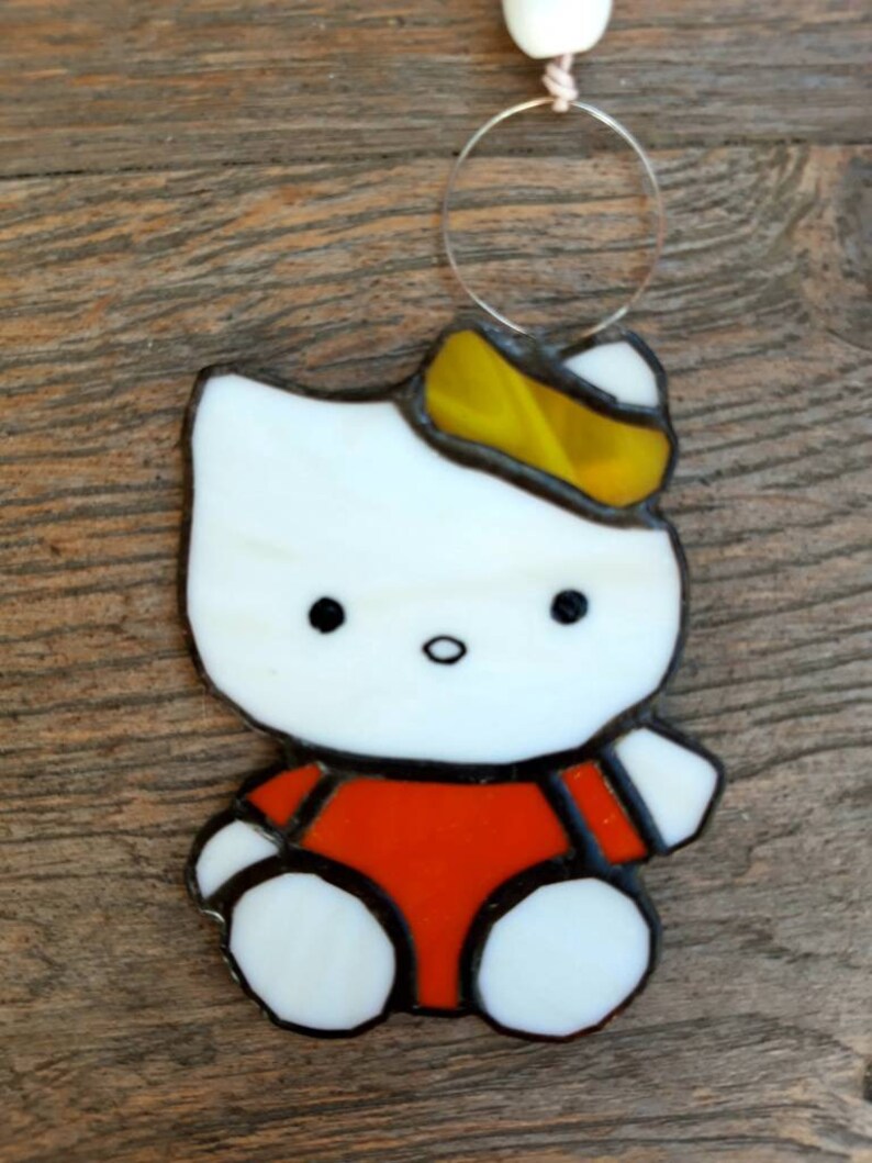 Hello Kitty stained glass suncatcher Birthday gift for girls Etsy