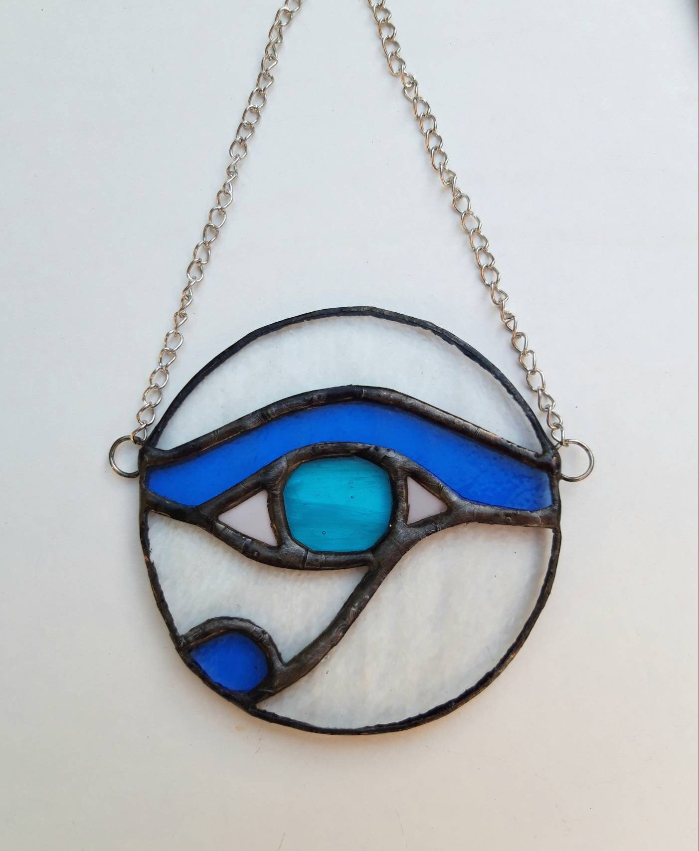 Evil Eye Stained Glass Suncatcher Glass Eye Wall Hanging Etsy