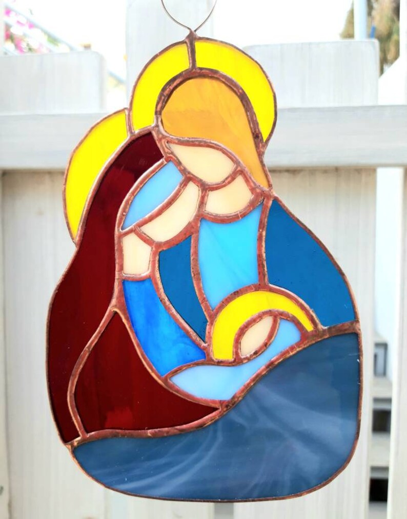 Sainte famille Christian Religieux Vitraux Icône Marie Petit | Etsy