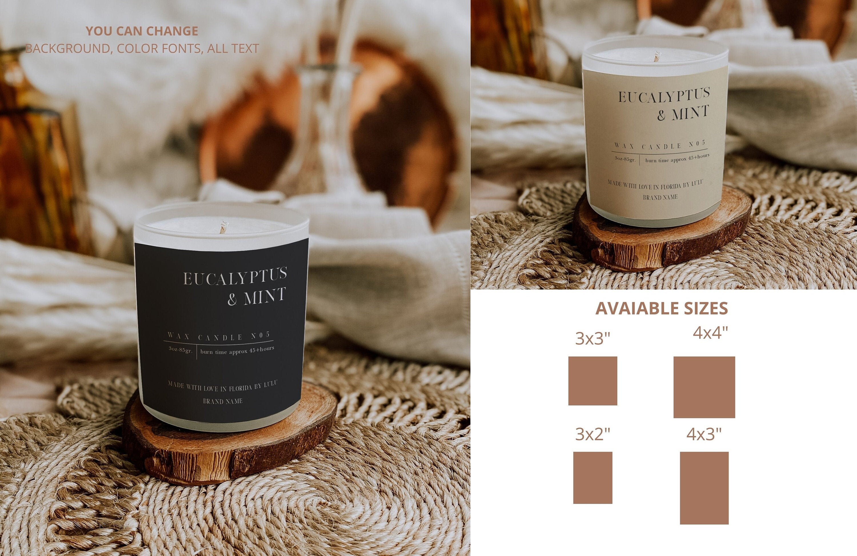 Minimalist Candle Label Template Printable Candle Labels Etsy