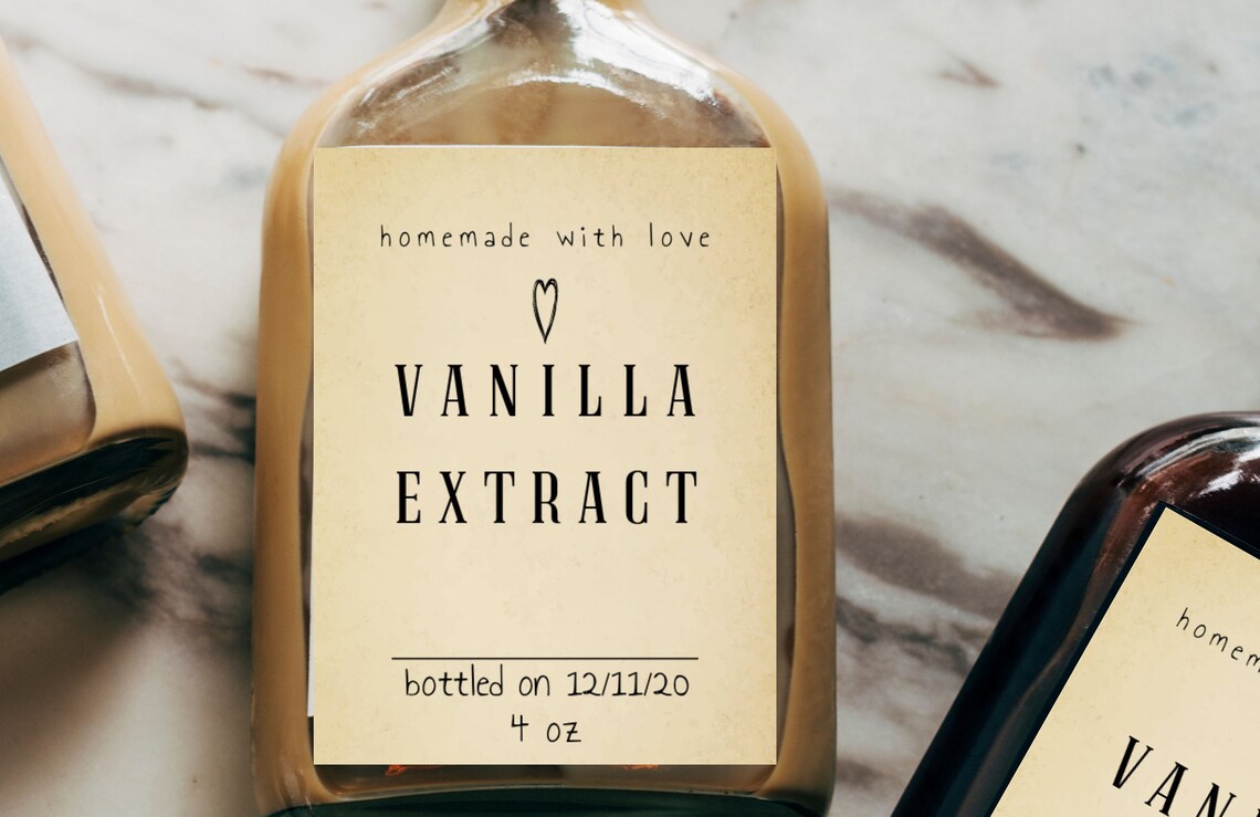 vanilla extract label printable vanilla extract bottle label etsy