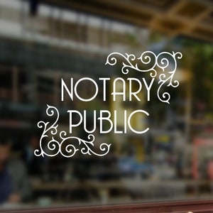 notary public decal, notary public sign, storefront decal office door, business decals, business stickers